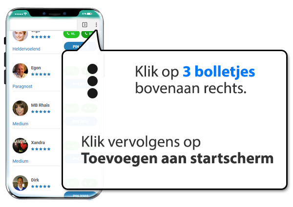 android: Paragnost-belgie.nl instellen als app op Mobiel