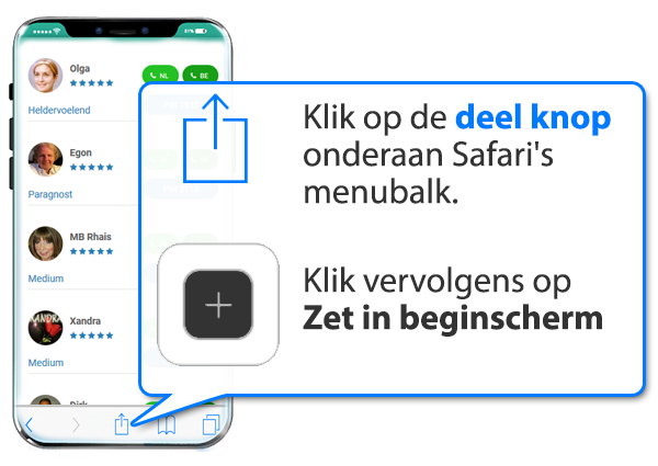 iphone en ipad: Paragnost-belgie.nl als app instellen op Mobiel